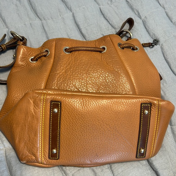 Dooney Bourke Brown Florentine Leather Bucket Bag - Picture 3 of 4